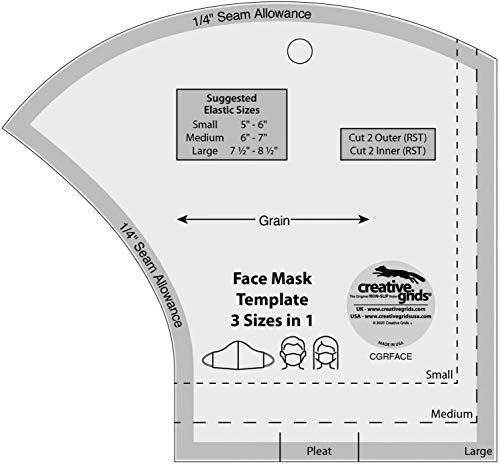 Creative Grids Face Mask Template 3 Sizes in 1 - CGRFACE