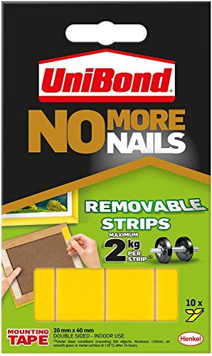 2 x No More Nails Strip Ultra-strong Removable Translucent - Pack of 10