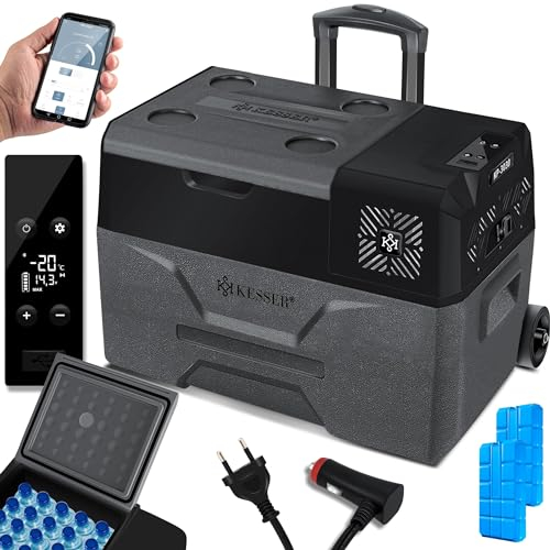 KESSER® 30 litres Glacière à compresseur électrique Glacière de congélation, avec Commande APP Raccordement USB, Réfrigérateur jusqu'à -20° pour Voiture, Camion, Bateau, Camping-Car