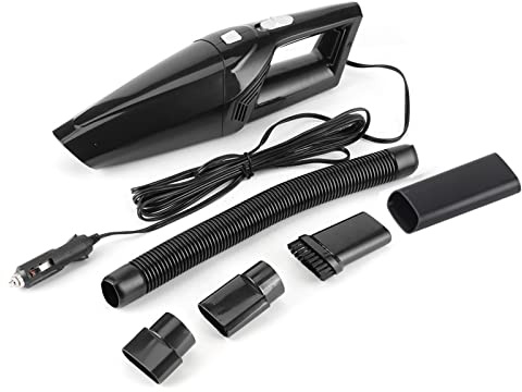 Aspirateur 12V 120W 4500mbar Mini Aspirateur De Voiture Filaire à Main Rationalisé Nettoyeur Portable Sec Humide Double Usage Pour Véhicule(Le noir)