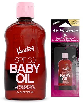 Vacation Baby Oil SPF 30 Sunscreen Oil and Air Freshener Bundle