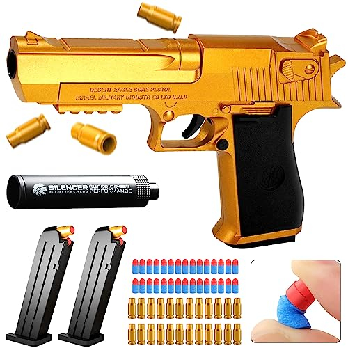 Toy Pistole, Spielzeug Pistole, Desert Eagle,Wüstenadler,Kinder Pistole,Schaumstoff-Blaster (Gold)