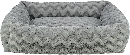TRIXIE orthopädisches Hundebett Vital Loki 80 × 60 cm in grau - hochwertiges Hundekissen mit Memory Foam - Hundekorb für mittelgroße Hunde - gelenkschonend und entlastend - 37932