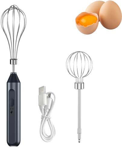 amyko Mescolatore Portatile Senza Fili, Frulllino per Le Uova Elettrico Portatile, Fruste per Alimenti, Montalatte Elettrico Wireless per Frappè, Creme, Salse, da Cucina E Soluzioni Istantanee