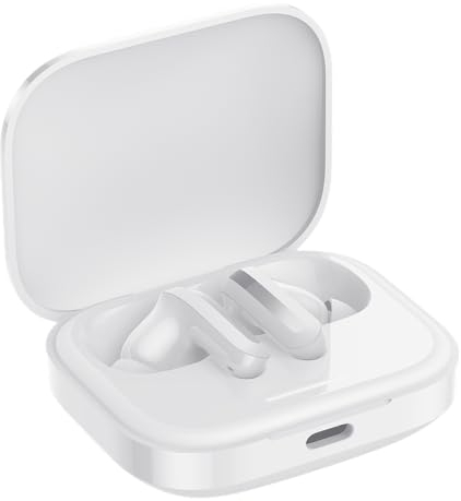 Xiaomi Redmi Buds 5, Cuffie Bluetooth, Driver dinamico da 12.4 mm, Cancellazione attiva del rumore, Connessione doppio dispositivo, Batteria a lunga durata, 3 modalità Trasparenza, Bianco