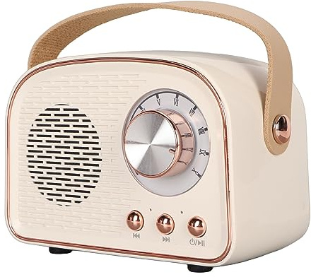 Septpenta Altoparlante Bluetooth Retrò, Mini Altoparlante Carino, Altoparlante Wireless Portatile, Esperienza Sonora Coinvolgente, Distanza Bluetooth 10 M/10, 9 Yd per Cucinare, Feste