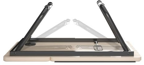 ZYJIX Laptop-Schreibtisch Für Bett, Verstellbarer Höhenwinkel, Faltbarer Ständer Mit Getränkehalter, Tragbarer Tabletttisch Für Frühstück, Arbeit, Studium, Lesen, 56 X 32,5 cm(Color:Weißer Ahorn)