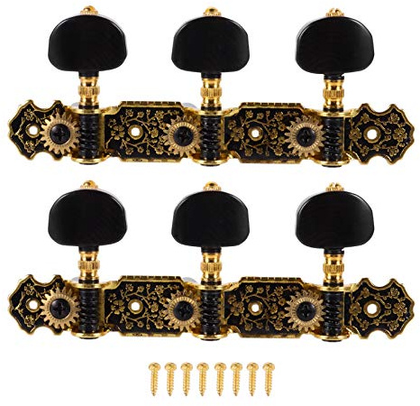 ifundom 2paare Klassische Gitarren-stimmmechaniken Einstellbare Tuning-pegs Langlebige Gitarren-tuner Mit Retro-muster Für Akustische Gitarre