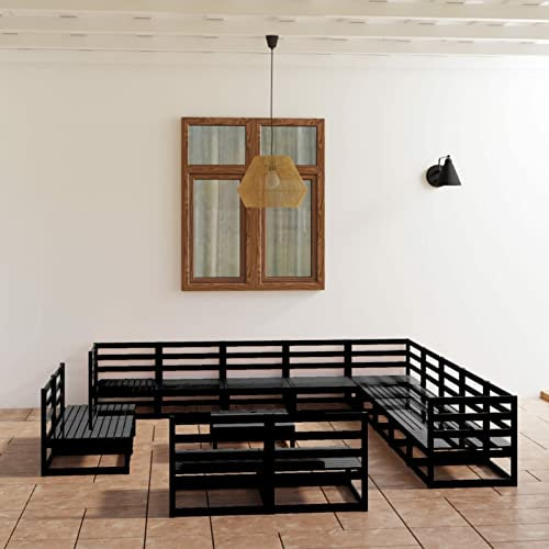 Homgoday 14-teiliges Garten-Lounge-Set aus massivem Kiefernholz, Gartenmöbel-Set, Terrasse, Outdoor, Hof, Terrasse, Balkon, Sofa, Sitzgelegenheit, Sitzmöbel, Ecke, Hinterhof, Sofagarnitur