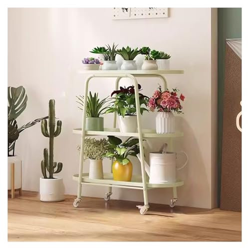 Pflanzenständer, Metall-Pflanzenregal for den Innenbereich, gestufte Pflanzenständer for den Außenbereich, Regal mit Rädern for mehrere Pflanzen, Topfleiter, kreativer Pflanzenhalter, Tisch, Blumentop