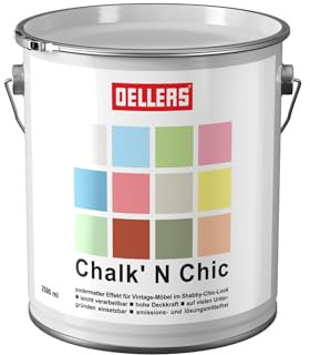 OELLERS Chalk ‘N Chic 2,5L, Mirabellengelb, Kreidefarbe, matt, erstklassige Raumfarbe für wolkig schöne Oberflächen, für nahezu alle Untergründe wie Beton, Raufaser, Gipskarton, Holz uvm.