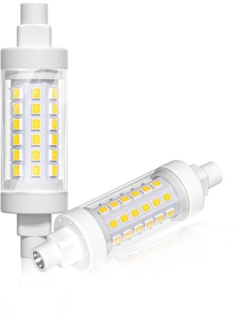 TobeBright Ampoule LED R7s 78mm 10W Dimmable, Chaud Froid 6000K, équivalent 100W J78 Lampes Halogènes, 700LM, AC 230V, Angle d'éclairage 360°, Ampoule R7s LED pour lampes de sécurité, Lot de 2