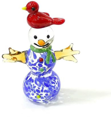 TIANXIAOQWE Weihnachtsfiguren aus Glas, Schneemann, DIY, Haus, Garten, Weihnachtsdekoration, about 5cm, Edelstahl, zirkonia