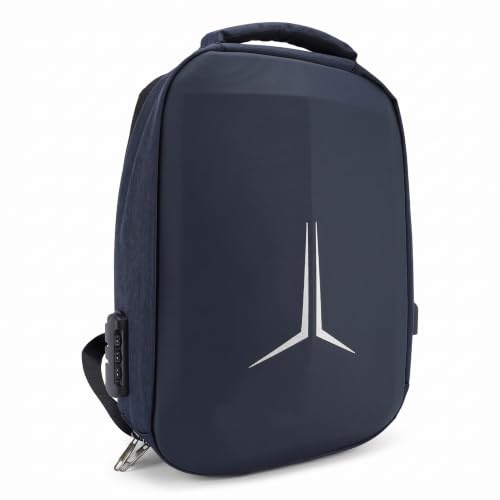 Bewinner Mini Travel Bag, Storage Backpack, Outdoor Water Proof Dish and Accessories, Laptop Backpack with a Combination Lock & USB Charging Port (Blue)