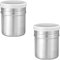 Flour Sugar Salt Shaker,2 Pcs Stainless Steel Chocolate Powder Shaker Fine Mesh Flour Duster Spice Shaker with Lid Baking Flour Sieve for Syrup,Cream,PowderedSugar,Cocoa,Cappuccino,Drinks,Baking