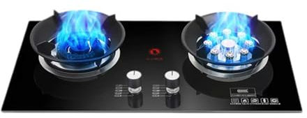 Table De Cuisson À Gaz 2 Brûleurs, Cuisinière À Gaz 5,2 KW, Cuisinière À Conversion Gaz/gaz LP, Minuterie Indépendante Des Deux Côtés, Avec Protection Contre Les Flammes, For Cuisine Domestique(LPG)