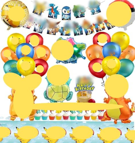 52pcs Kit de Decoración para Fiesta de Cumpleaños Infantil,Incluye Globos de Aluminio 3D,Pancarta de Feliz Cumpleaños,Temática de Elfo,Ideal para Fiestas de Niños,Decoración Festiva y Divertida (A)
