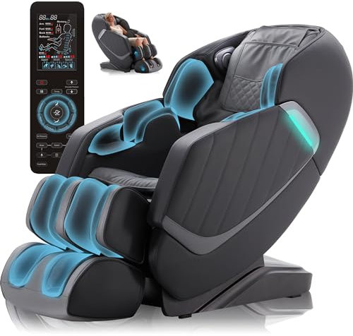 MeitFith Massagesessel Ganzkörpermassage 3D Massage Stuhl Shiatsu Massagestuhl Ganzkörpermassage Massagesessel mit Wärmefunktion, Schwarz
