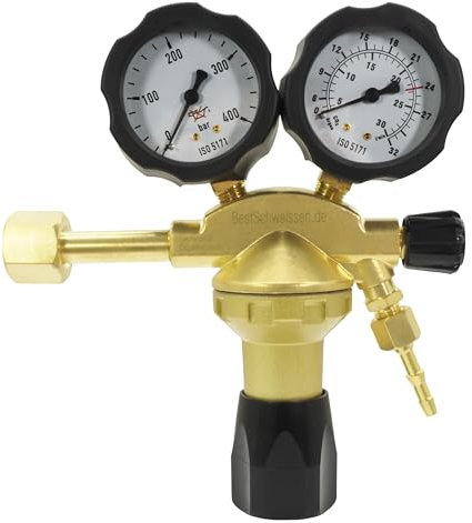 Bestschweissen.de Druckminderer Gasflasche Argon/CO2 24 l/min, Gasdruckregler mit Durchflussmesser für Schutzgas
