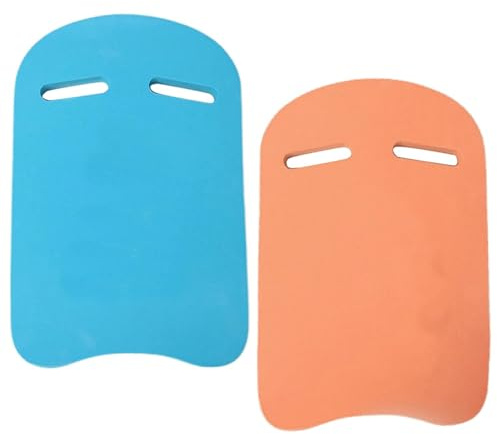 Schwimmbrett Kinder Erwachsene, 2 Stück Schwimmbretter Set, Schwimmhilfe Kickboard Schwimmen, Schaumstoff Schwimm Trainingsbrett Trainingshilfe, Blau & Orange