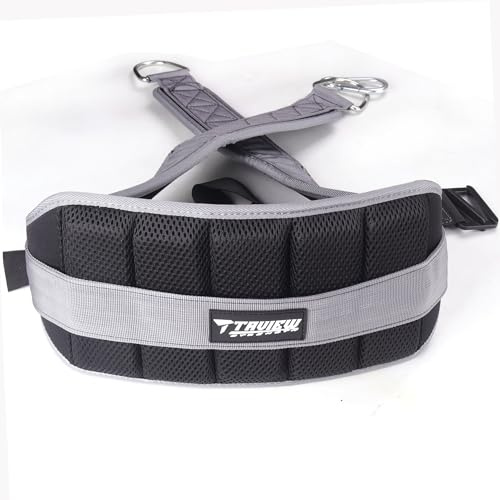TAVIEW Cintura per Squat e Cintura per Dip, Attacco Rack e Squat, Sollevamento Pesi e Powerlifting, Supporto per la Schiena, Basso Profilo, Fianchi e Cosce Imbottiti, Fibbia sicura, Resistente