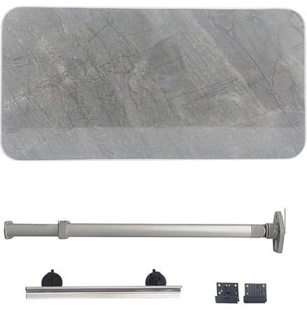 Nordivo Wandklapptisch für Wohnmobile,Wohnmobiltische Klappbar,klappbarer Wandtisch,80-cm RV-Klapptisch mit Mehrschichtiger Holzplatte,höhenverstellbar,für Wohnmobil-Camping(Gray)