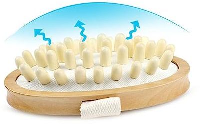 BAZEITFLOW Cepillo Masaje Corporal De Madera Natural Con Cerdas Suaves Masaje Exfoliante Para Ducha y Spa Linfático Para Piel Seca y Suave Uso Hogar Para Mujeres