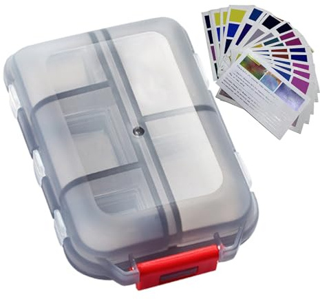 , Compatto Contenitore Portapillole Scatola Compatta Pratica per Medicinali | 10 Scomparti Individuali Ideale per Pillole, Piccoli Oggetti e Integratori Alimentari, Campeggio e Uso Quotidiano, Con