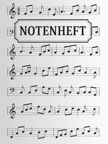 Notenheft - 100 Seiten - 11 Notensysteme pro Seite: Leere Notenblätter für Klavier, Gesang & Instrumente – großes Musikheft für Schule, ... Komponisten, Anfänger und Fortgeschrittene