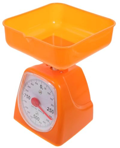 Amosfun Bilancia da Cucina Meccanica 1/2 Kg, Bilancia Analogica Professionale in Plastica Resistente, per Esperimenti Scolastici e Uso Alimentare Colore Casuale