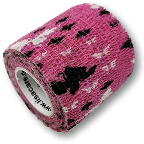 LisaCare - Benda elastica coesiva, autoadesiva, larghezza 5 cm, per persone e animali, per sport, lavoro, equitazione, colori e motivi assortiti
