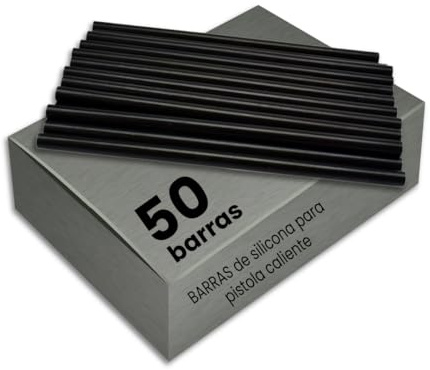 Bolsa De Cola Termofusible Negra | Barras Silicona Para Barras Caliente | De 11 x 200 mm | Cola Termofusible Negra de Alta Fijación | Para Automoción, Manualidades y Reparaciones | 50 Barras