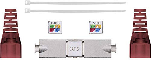 Goobay 79577 Slim CAT 6 Kabelverbinder / Kabelmuffe LSA Netzwerkkabel Verbinder / 250 MHz Kupplung zur LAN Kabel Verlängerung / AWG 22-24 / STP