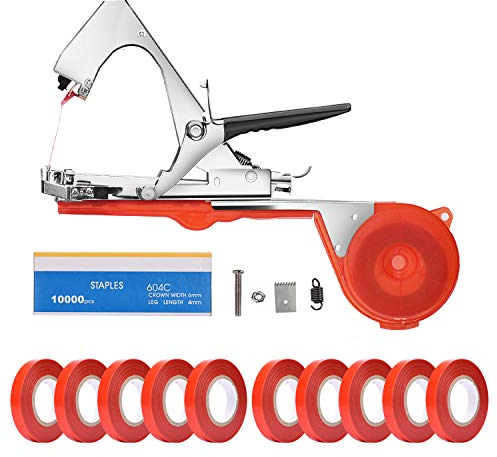 Jajadeal Pince à Lier pour Vigne, Machine À Taper Nouer Branches, pour Tomates Vignobles Arbres Fruitiers Légumes Fleurs Plantes, Outil de Jardinage À Attacher Branche - Tying Tape Tool