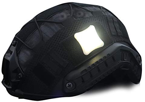 Taschenlampe Airsoft Helm taktisch Stroboskop Notfall Sicherheit Leuchtsignal Paintball Helm selbstklebend magisch LED Blinklicht Camping (Weiß)
