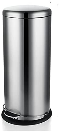 ARZARF Poubelle de bureau ronde silencieuse à pédale en acier inoxydable avec couvercle poubelle de grande capacité 20 L/30 L (taille : 30 L)