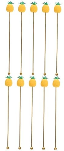 BESTonZON 10pcs Cocktail Sticks Stirring Rods Edible Drink Stir Sticks Cherry Design Accessories