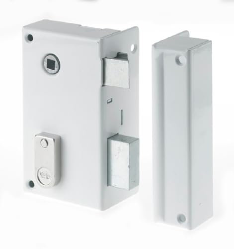 Yale Serratura verticale a perno, asse 44 mm, quadrato 7 mm, installazione porta mano destra, ideale per qualsiasi tipo di porta interna di comunicazione, in acciaio resistente, 2 chiavi, colore: