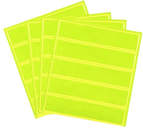 PATIKIL Autocollants Réfléchissants de Sécurité de 5 x 1 Pouce, 20 Pièces, 500cd/lx.m2, Imperméable, Bande Réfléchissante pour Sacs à Dos, Vélos, Jaune Fluorescent.