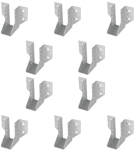 KOTARBAU® Juego de 10 soportes para vigas 45 x 108 mm, conectores de madera de acero galvanizado, soportes para vigas, conectores de vigas de carga pesada, conectores de vigas, conectores de madera