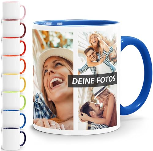 SpecialMe Tasse personalisiert Foto-Collage Text Fototasse bis zu 7 Fotos Fotogeschenk Kaffeetasse Bild selbst gestalten Weiss-innen-royal standard