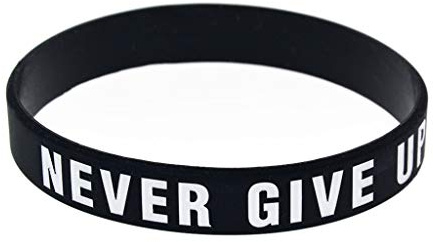 LUOFENG Armband-Armband, motivierendes Silikon-Armband, inspirierendes Armband mit „Never Give Up“-Schriftzug