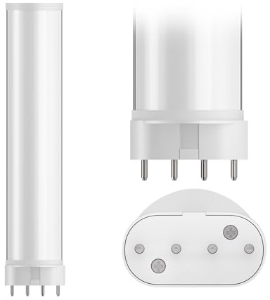 9 in. 2G11 Base 4 Pin Type A Plug & Play LED Light, 10W (18W Eq.), 1,100Lm, 3000K Soft White, CRI 95+, Replacement for Conventional T5 FT18W Single/Twin Tube PLL Lamp (Works with Existing Ballast)