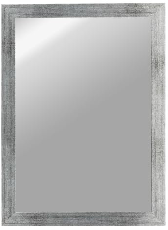 CLAMARO Vision Wandspiegel 85x115 cm Silber Gebürstet mit Rahmen, 300+ Größen wählbar, Echtglas-Spiegel im Hoch- & Querformat montierbar - handgefertigt in Deutschland