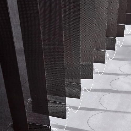 FENGSHOUU Schwarz Vertikaljalousie,Lamellenvorhang nach Maß,Streifenvorhang,Verdunkelungsjalousie,Blickdicht lichtdurchlässig Schiebevorhang,für Heim Büro,Anpassbar,Breite×Höhe (70cm x 200cm)