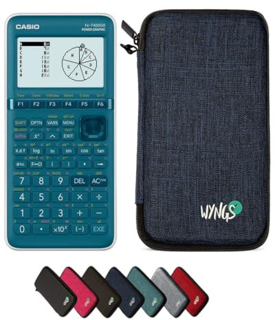 Casio fx-7400GIII inkl. WYNGS Schutztasche Blau - Grafikrechner - Basic Set