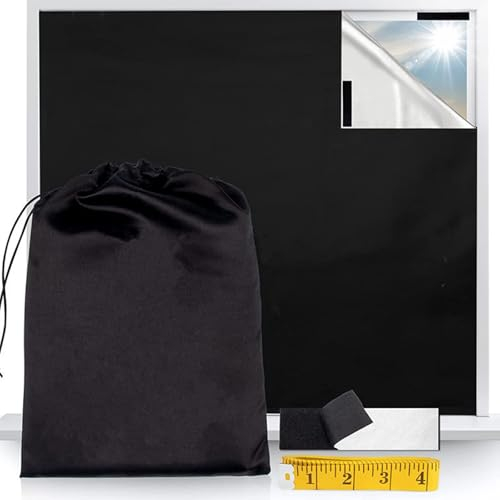 STQDEU Blackout Vorhang, 300 x 145 cm, Verdunkelung, Magnetisch, Keine Bohrungen erforderlich, 420D Oxford, 100% Schwarz, Für Schlafzimmer, Wohnzimmer, Küche, Heimbüro, Schwarz