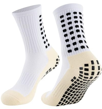 TRIXES 2 par halkfria sportstrumpor med förbättrad stabilitet för yoga, pilates och mer, Vit och noir, 39 EU