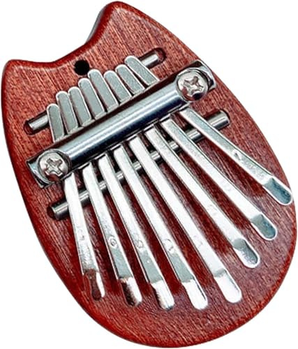 8 Key Wood Kalimba Instrument, Thumb Mini Piano, Finger Piano for Children, Beginners, Adults (Cat)