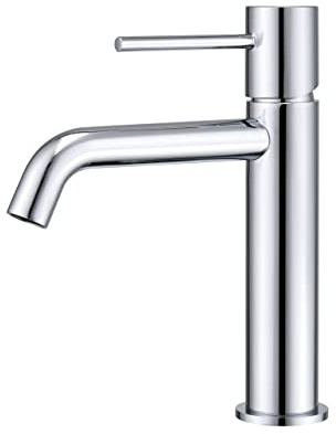 IMEX Grifo Monomando Lavabo Serie Monza, Grifo Moderno,Lavabo, Acabado Níquel Cepillado, Cartucho Cerámico Ø26 mm, Flexos 3/8